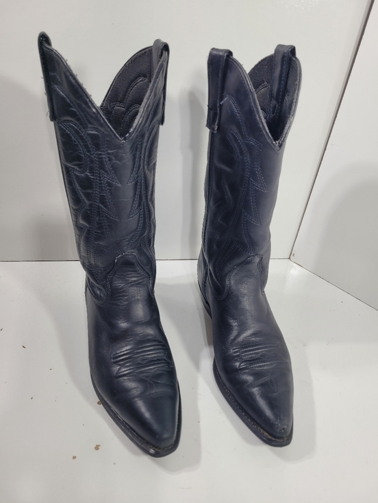 Vintage Capezio Black Leather Cowboy Boots Men’s 8 M Western Stitched 1980s 80s main image 12